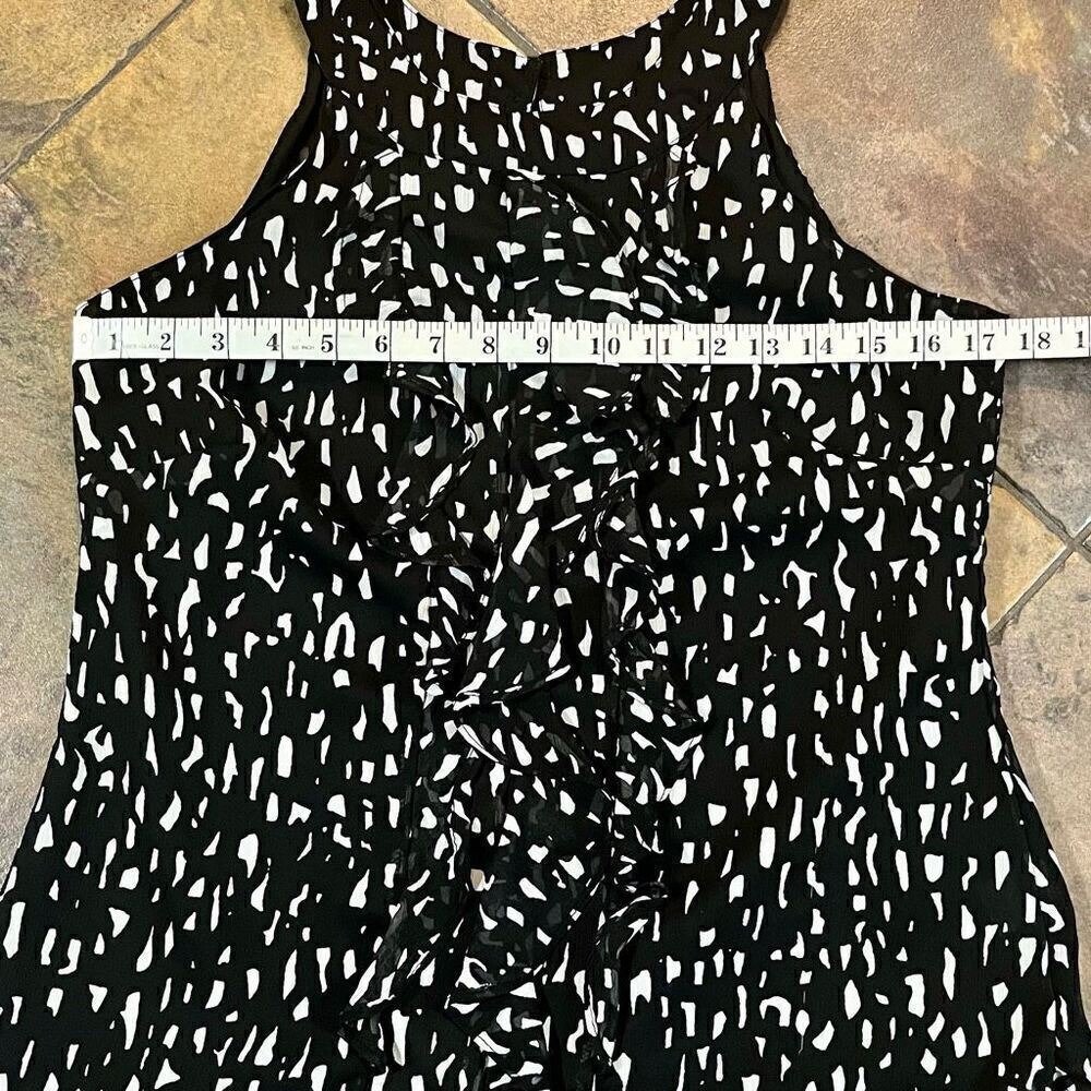 Merona Halter Black White Ruffle Blouse Small - Picture 7 of 11